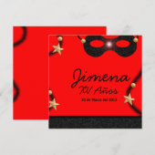 Invitation Invitación XV años (Devant / Derrière)