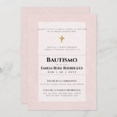 Invitation Invitaciones de Bautismo Español Católico Moderno (Devant / Derrière)