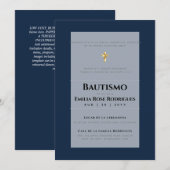 Invitation Invitaciones de Bautismo Español Católico Moderno (Devant / Derrière)