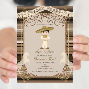 Invitation Invitaciones Tres Anos, Charro Tres Anos Invitatio