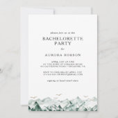 Invitation Invitat de Bachelorette Green et Gold Mountain (Devant)