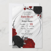 Invitation Invitat de douche nuptiale géométrique florale noi (Devant)