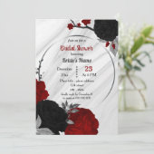 Invitation Invitat de douche nuptiale géométrique florale noi (Debout devant)