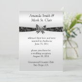 Invitation Invitat du Mariage de la Poste Argent et Papillon  (Debout devant)