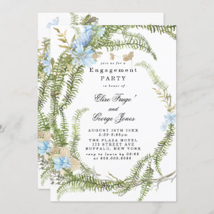 Invitation Invitat Rustic Summer Fern Wreath Engagement Party