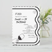 Invitation Invitatiatiatio. anniversaire modifiable Invi main (Debout devant)