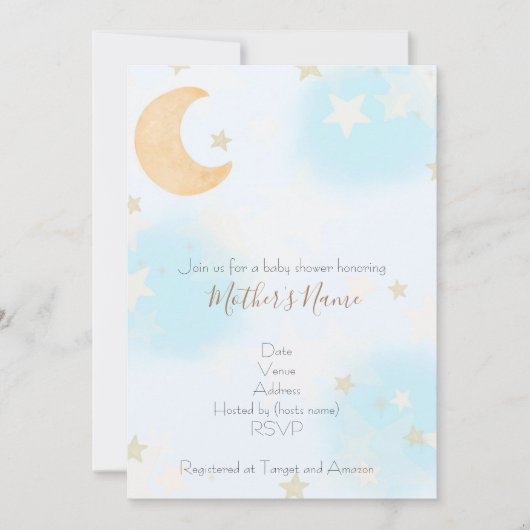 Invitation Invitatiom Baby shower spatial (Devant)