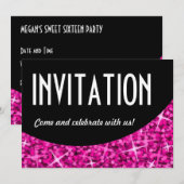 Invitation "Invitation" à la courbe noire Glitz Pi (Devant / Derrière)