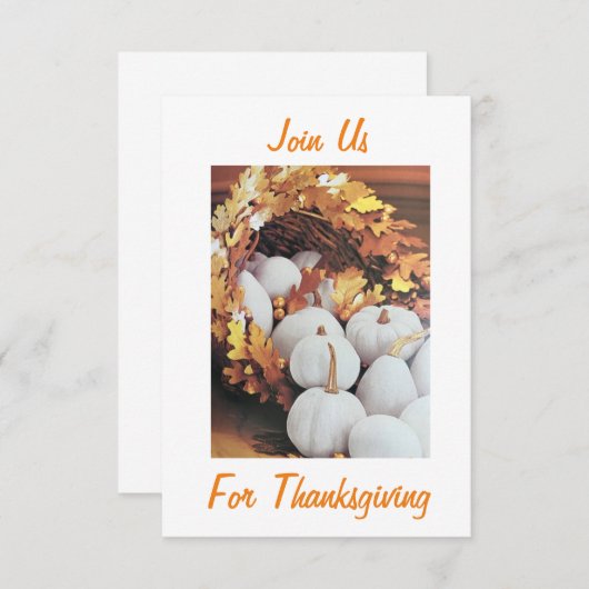 INVITATION **INVITATION À LA FÊTE OU AU DÎNER DE THANKSGIVING (Devant / Derrière)