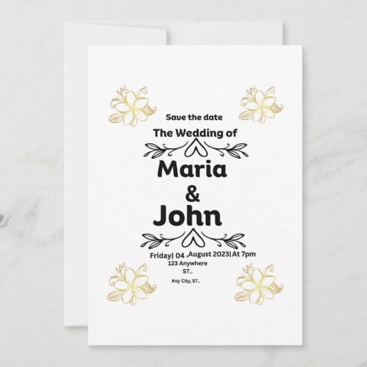 Invitation "Invitation à l'anniversaire du Mariage" (Devant)