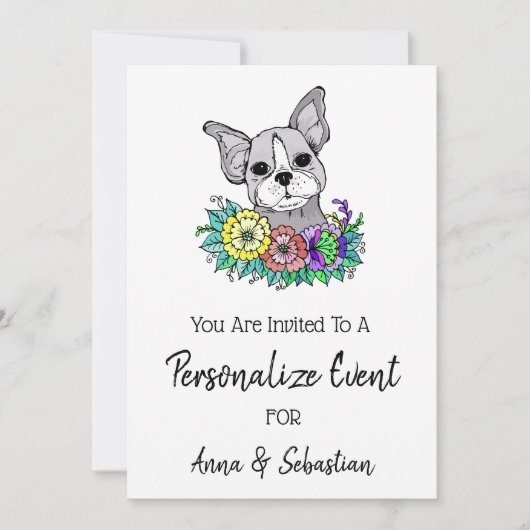 Invitation **Invitation à un événement adorable avec Frenchie (Devant)