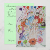 Invitation Invitation, adoption bébé, douche pour enfants (Devant / Derrière)