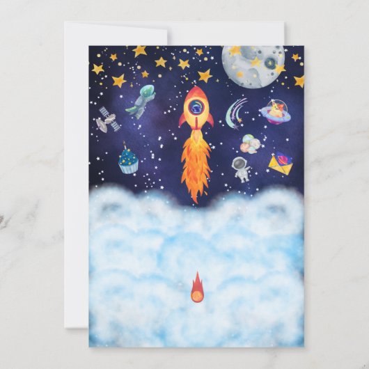 Invitation Invitation, Anniversaire Spatial (Dos)