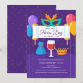 Invitation Invitation/Annonce de célébration de Pourim (Devant / Derrière)