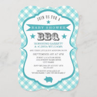 Invitation/Aqua de baby shower de barbecue de