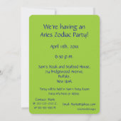 Invitation Invitation/astrologie de partie de zodiaque de (Dos)