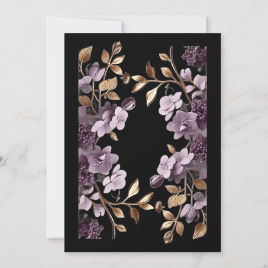 Invitation "invitation au désherbage de fleurs violettes et d (Dos)