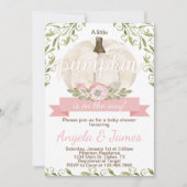 Invitation Invitation Baby shower Citrouille rose (Devant)