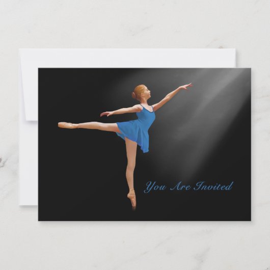 Invitation Invitation, Ballerina in Arabesque, sur mesure (Devant)