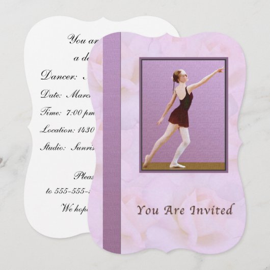 Invitation Invitation, considérant de danse, ballet (Devant / Derrière)