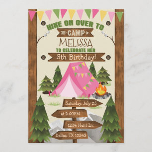 Invitation Invitation d'anniversaire de camping