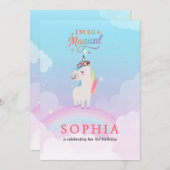 Invitation "Invitation d'anniversaire de la licorne magique a (Devant / Derrière)