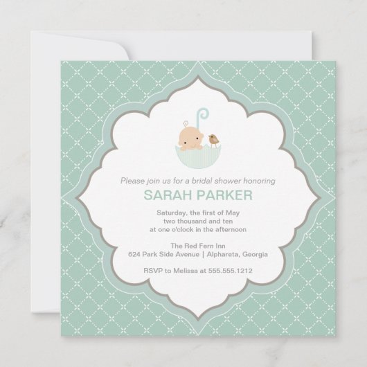 Invitation {invitation de baby shower de bébé minuscule} (Devant)