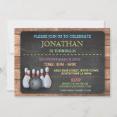 Invitation Invitation de Bowling Let's Bowl Chalkb (Devant)