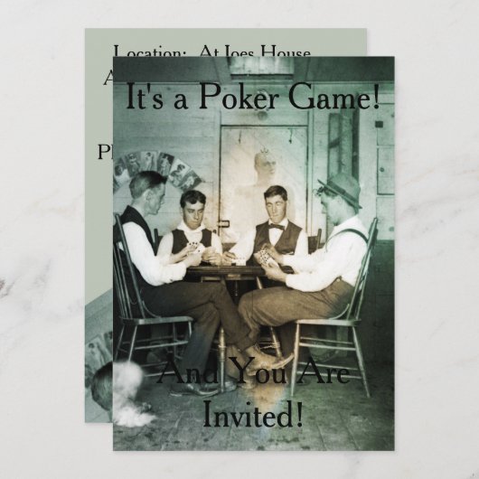 Invitation Invitation de jeu de poker 1890 (Devant / Derrière)