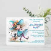 Invitation *Invitation de la fête d'Halloween sorcière (Debout devant)