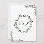 Invitation “Invitation de mariage florale noir et blanc (Dos)