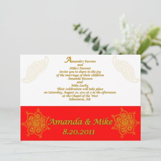 Invitation Invitation: Échantillon 1 (Debout devant)