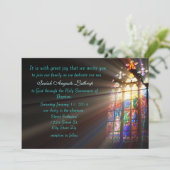 Invitation Invitation/Faire-part de Baptême en verre tendu (Debout devant)