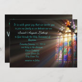 Invitation Invitation/Faire-part de Baptême en verre tendu (Devant / Derrière)