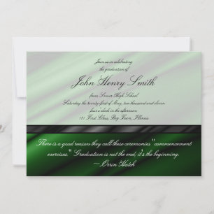 Invitation Invitation/Faire-part de graduation en soie verte