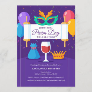 Invitation Invitation/Faire-part pour la fête de Purim