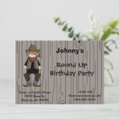 Invitation Invitation-fête d'anniversaire de Cowboy (Debout devant)