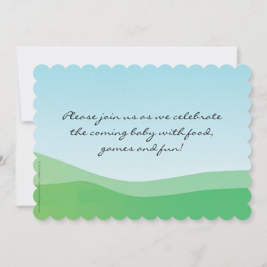 Invitation Invitation, fleurs et pluie pour bébé (Dos)