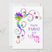 Invitation Invitation, Fun Floral, Colorful (Devant)