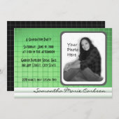 Invitation Invitation/Graduation Photo Carrelage Vert (Devant / Derrière)