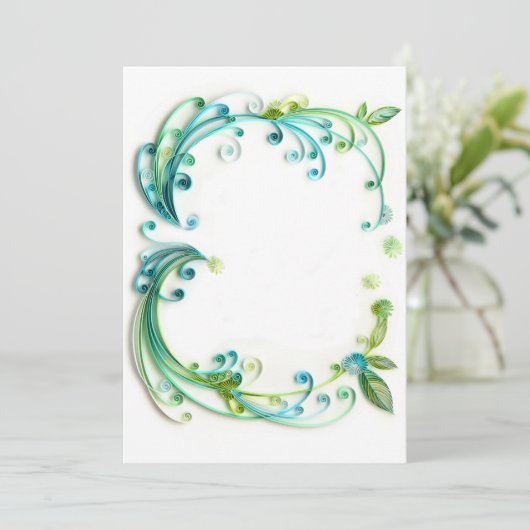 Invitation Invitation/insertion/carte vierges de "vert" (Debout devant)