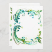 Invitation Invitation/insertion/carte vierges de "vert" (Devant / Derrière)