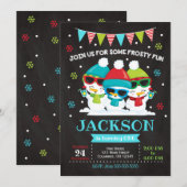 Invitation Invitation/neige d'anniversaire de bonhomme de (Devant / Derrière)