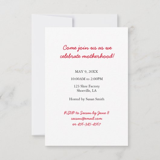 Invitation Invitation, personnalisable Fête des Mères Brunch (Dos)