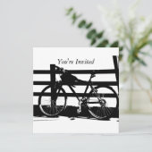 Invitation ©Invitation personnalisée pour vélo noir et blanc (Debout devant)