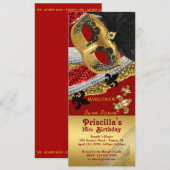 Invitation "Invitation style billet", "Sweet sixteen d'annive (Devant / Derrière)