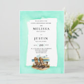 Invitation InvitationAnniversaire de mariage simpliste plage (Debout devant)