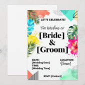 Invitation InvitationCarte d'invitation de mariage élégante | (Devant / Derrière)