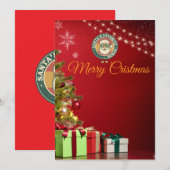 Invitation InvitationInvitation de fête de Noël avec le Père  (Devant / Derrière)