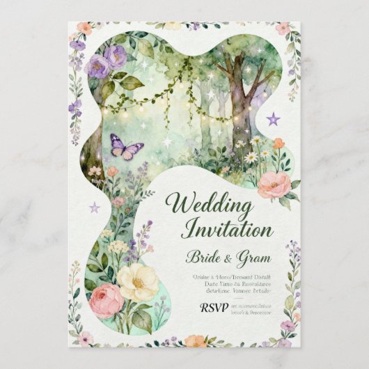 Invitation InvitationNature’s Romance – Botanical Wedding Inv (Devant)